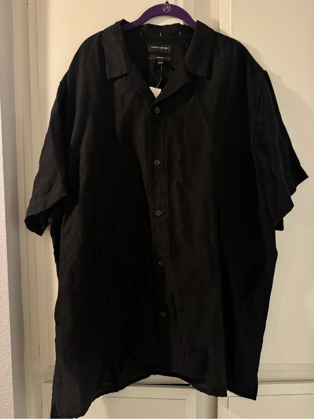 Black Short-Sleeve Button-Up Shirt Banana Republic Men’s XXL
